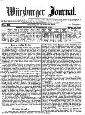 Würzburger Journal Donnerstag 12. November 1868