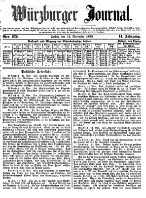 Würzburger Journal Freitag 13. November 1868