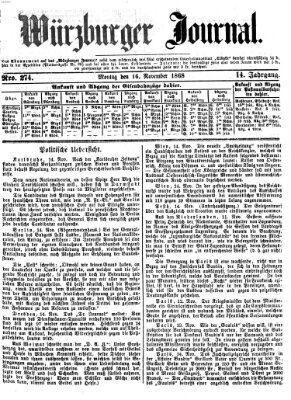 Würzburger Journal Sonntag 15. November 1868