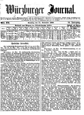 Würzburger Journal Samstag 21. November 1868