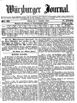 Würzburger Journal Montag 7. Dezember 1868