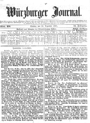 Würzburger Journal Dienstag 29. Dezember 1868