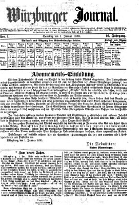 Würzburger Journal Samstag 1. Januar 1870