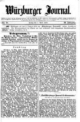 Würzburger Journal Freitag 1. April 1870