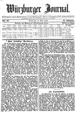 Würzburger Journal Freitag 15. April 1870