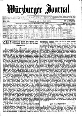 Würzburger Journal Donnerstag 21. April 1870