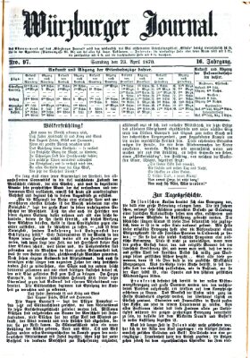 Würzburger Journal Samstag 23. April 1870