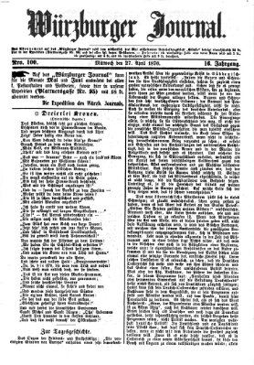 Würzburger Journal Mittwoch 27. April 1870