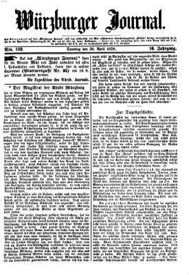 Würzburger Journal Samstag 30. April 1870