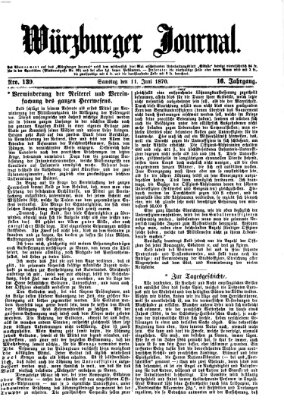 Würzburger Journal Samstag 11. Juni 1870