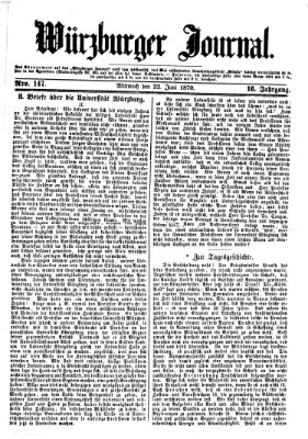 Würzburger Journal Mittwoch 22. Juni 1870