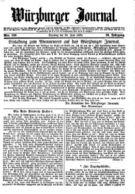 Würzburger Journal Samstag 25. Juni 1870