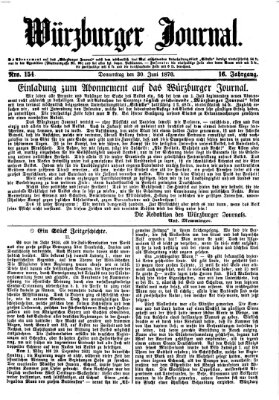 Würzburger Journal Donnerstag 30. Juni 1870