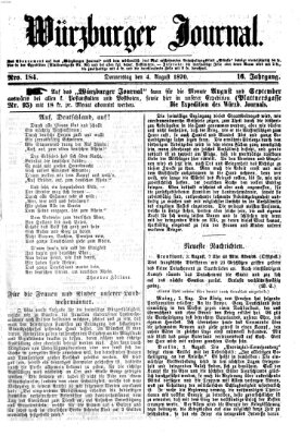 Würzburger Journal Donnerstag 4. August 1870