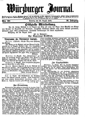 Würzburger Journal Samstag 20. August 1870