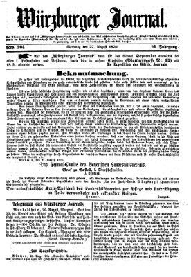 Würzburger Journal Samstag 27. August 1870