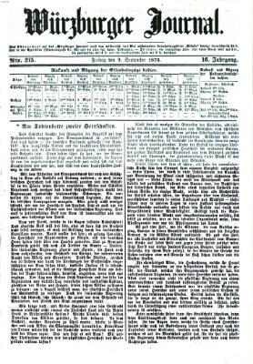 Würzburger Journal Freitag 9. September 1870