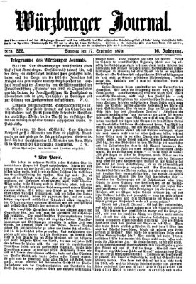 Würzburger Journal Samstag 17. September 1870