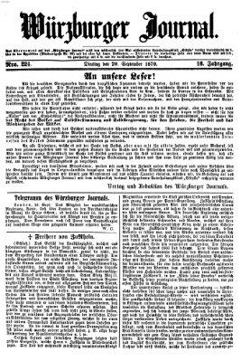 Würzburger Journal Dienstag 20. September 1870