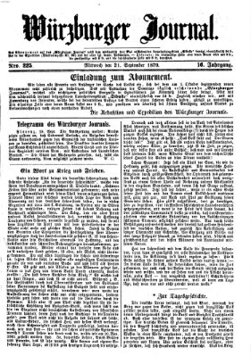 Würzburger Journal Mittwoch 21. September 1870