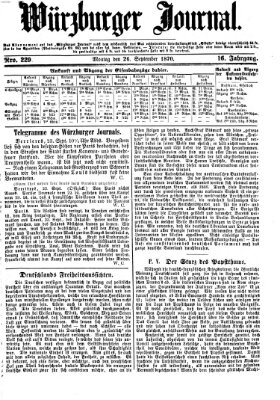 Würzburger Journal Montag 26. September 1870