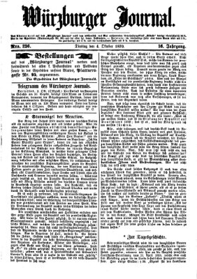 Würzburger Journal Dienstag 4. Oktober 1870