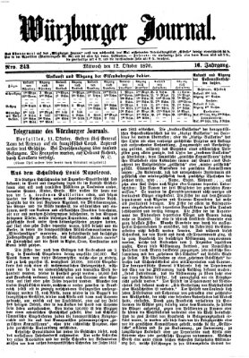 Würzburger Journal Mittwoch 12. Oktober 1870