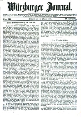 Würzburger Journal Mittwoch 19. Oktober 1870