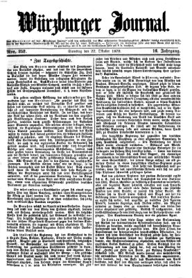 Würzburger Journal Samstag 22. Oktober 1870