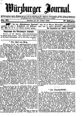 Würzburger Journal Samstag 29. Oktober 1870