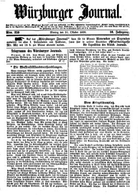 Würzburger Journal Montag 31. Oktober 1870