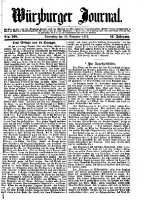 Würzburger Journal Donnerstag 10. November 1870