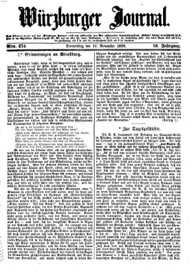 Würzburger Journal Donnerstag 17. November 1870