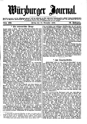Würzburger Journal Freitag 18. November 1870
