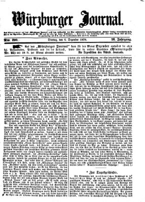 Würzburger Journal Dienstag 6. Dezember 1870
