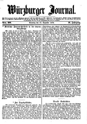 Würzburger Journal Samstag 17. Dezember 1870