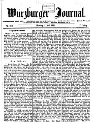 Würzburger Journal Montag 1. Juli 1861