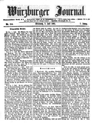 Würzburger Journal Mittwoch 3. Juli 1861