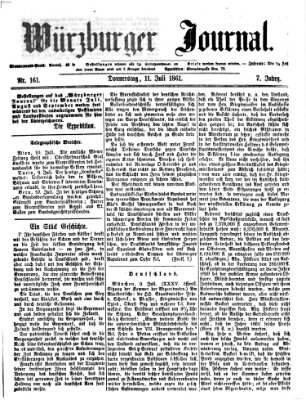 Würzburger Journal Donnerstag 11. Juli 1861