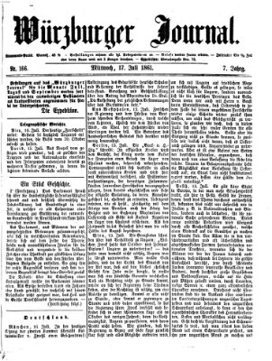 Würzburger Journal Mittwoch 17. Juli 1861