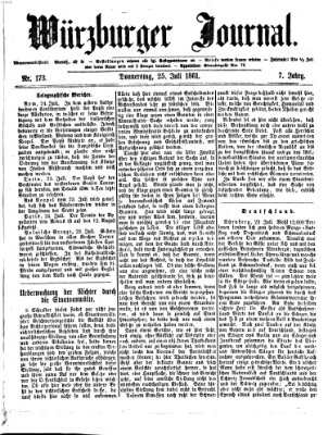 Würzburger Journal Donnerstag 25. Juli 1861