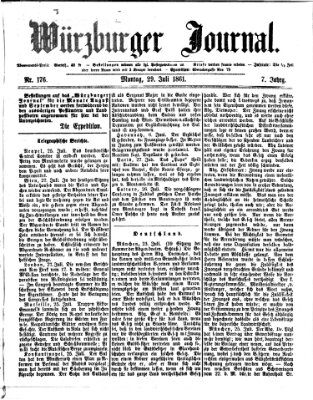 Würzburger Journal Montag 29. Juli 1861