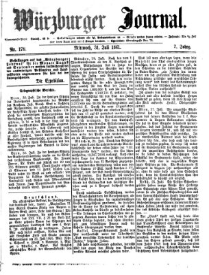 Würzburger Journal Mittwoch 31. Juli 1861