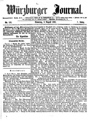 Würzburger Journal Samstag 3. August 1861