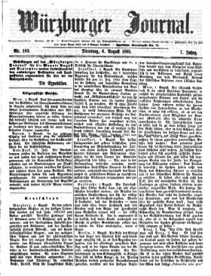 Würzburger Journal Dienstag 6. August 1861