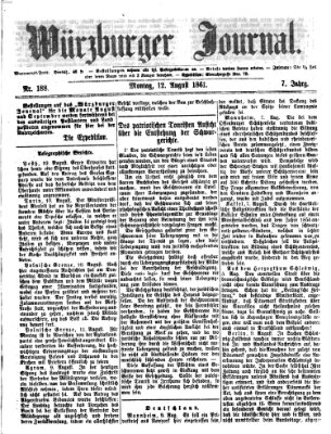 Würzburger Journal Montag 12. August 1861