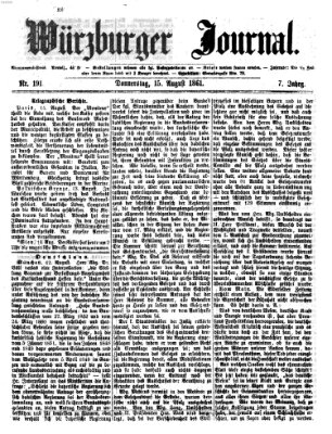 Würzburger Journal Donnerstag 15. August 1861