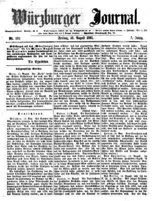 Würzburger Journal Freitag 16. August 1861