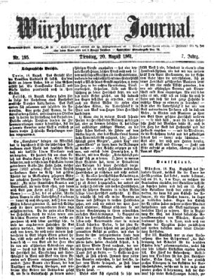 Würzburger Journal Dienstag 20. August 1861