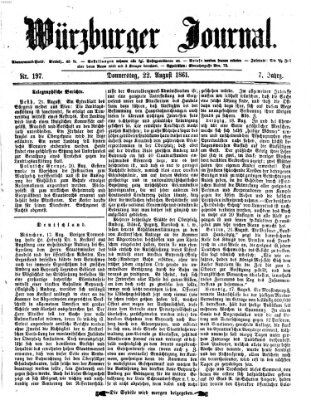 Würzburger Journal Donnerstag 22. August 1861